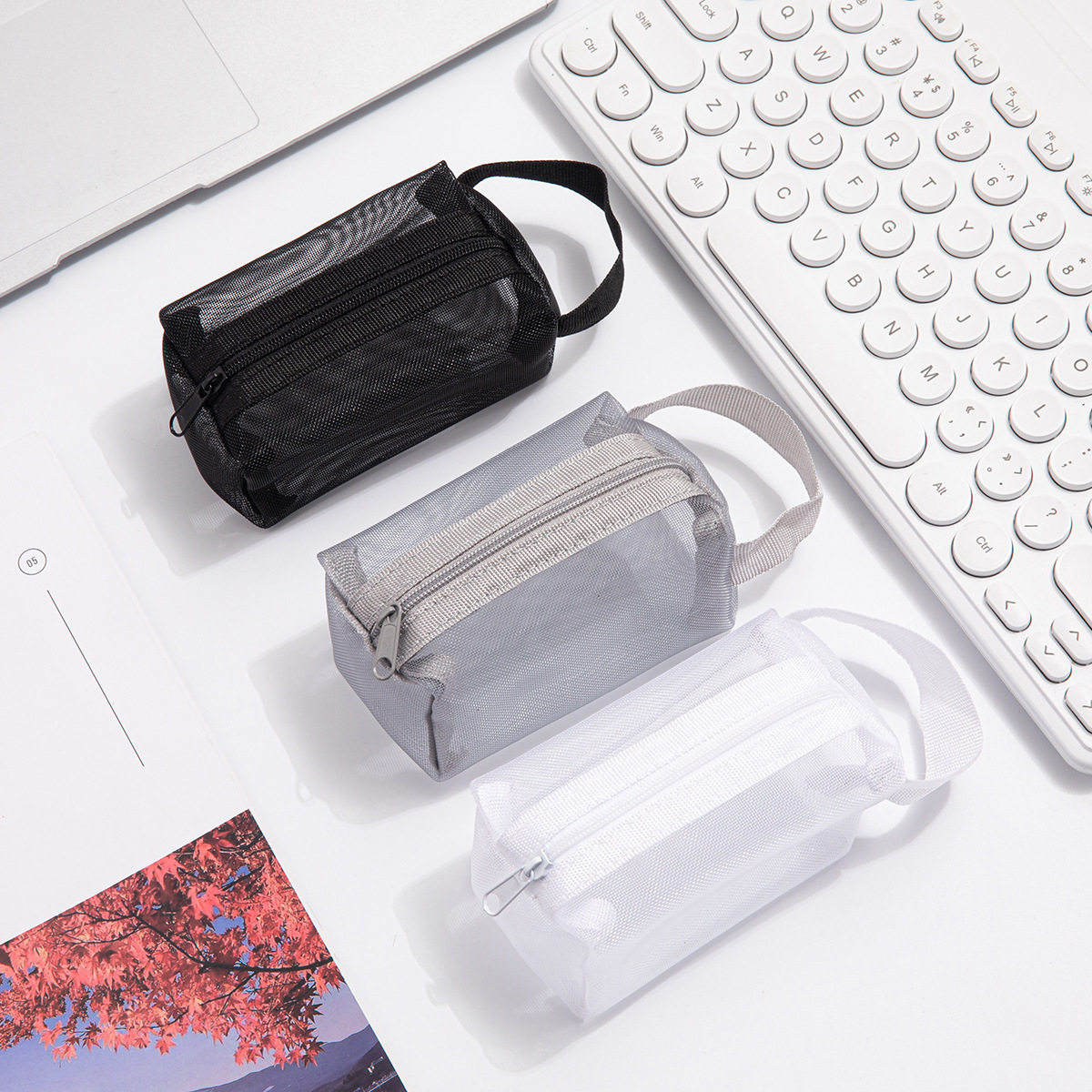 新款便携网纱零钱包大容量卡片钥匙包装小物件口红化妆包收纳袋,收纳整理,吸尘器收纳架/盒/袋,淘宝优惠券,粉丝福利购,淘宝优惠卷