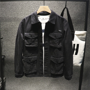 Hi man阿美咔叽港式高街工装牛仔外套男美式ins潮机能风工装夹克