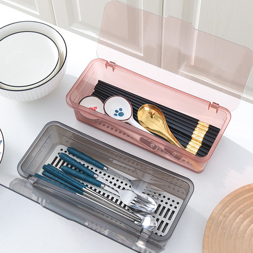 带盖筷子盒家用桌面沥水防尘筷笼
