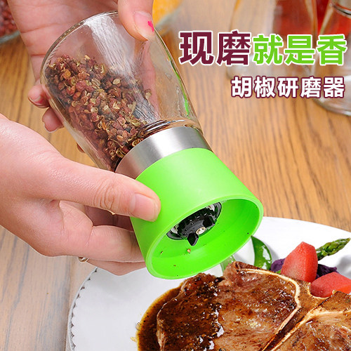 手动玻璃黑胡椒研磨器