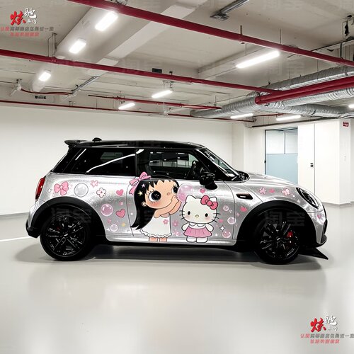 宝马MINI 小玉车贴拉花COOPER 零跑T03海豚 yuy玉车身可爱贴纸
