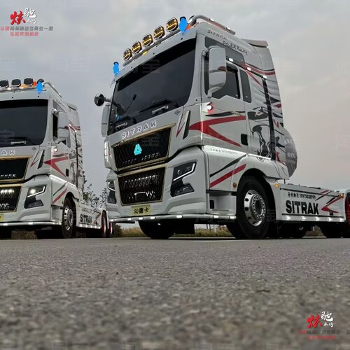 汕德卡C9H德龙X6000车贴拉花拖挂车欧曼EST 沃尔沃FHFM改装贴纸