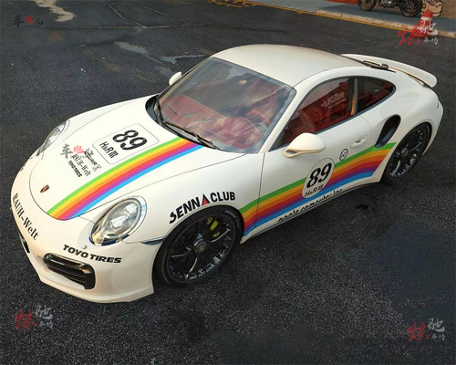 适用于保时捷911车贴拉花 992 718卡雷拉 Targa改装车身装饰贴纸