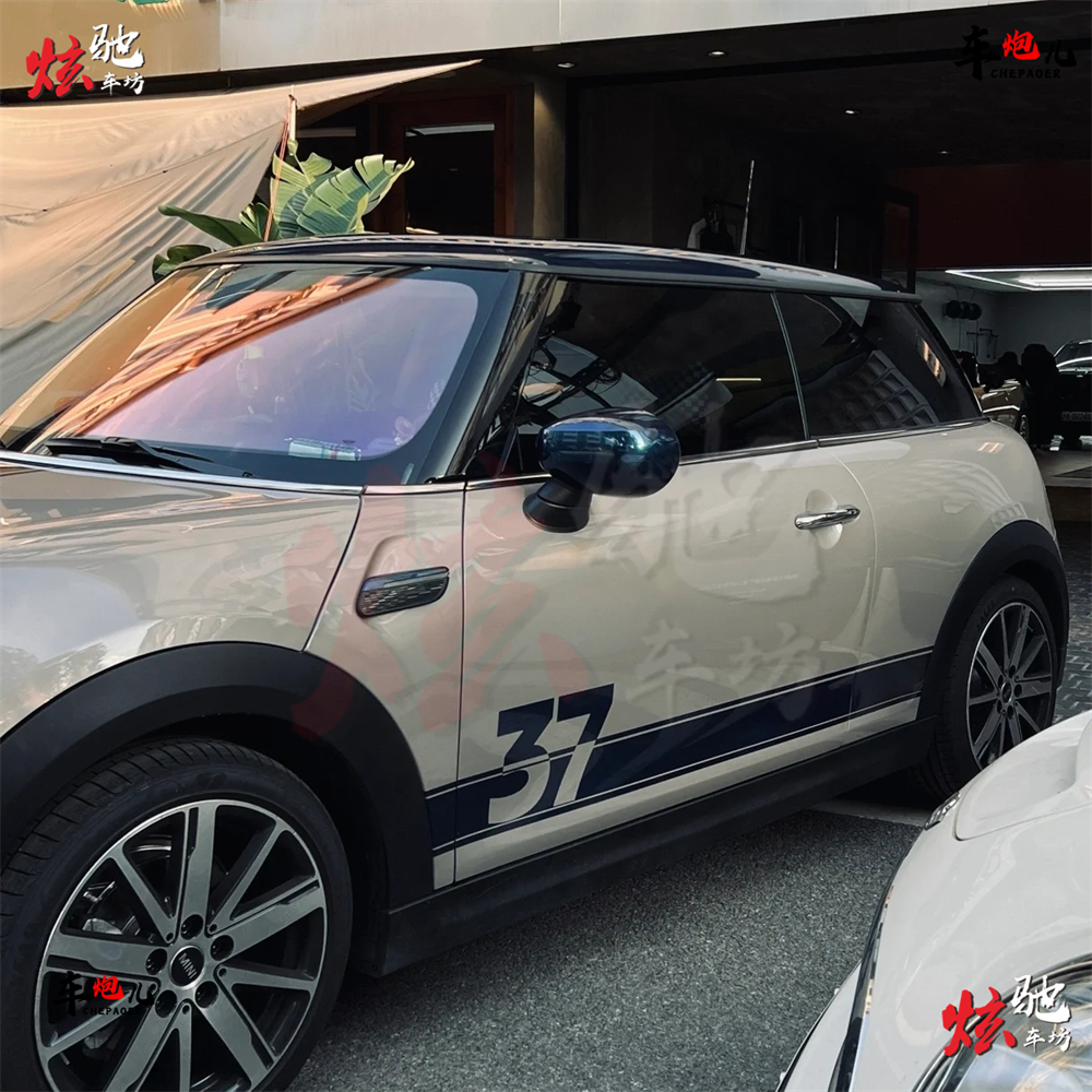 大宝马MINI Cooper车贴拉花F56jcw R55 f54F60引擎盖车顶改装贴纸