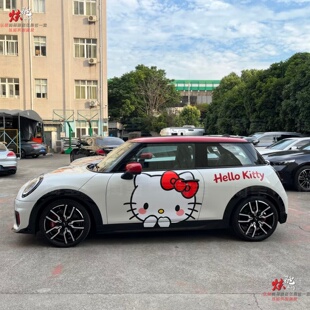 宝马MINI JCW凯蒂猫车贴拉花电动MINI CooperF56J01 F54 R60 贴纸