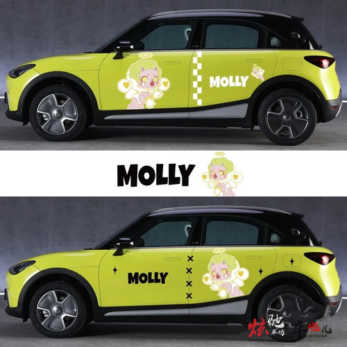 奔驰Smart精灵#1车贴纸 车身零跑T03卡通宝马MINI可爱汽车拉花