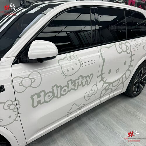 理想i6 i7 L8 L9凯蒂猫车贴拉花蔚来ES7 问界M7M8 KT猫卡通贴纸