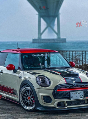适用宝马MINI COOPERJCW车贴拉花F56R50countryman引擎盖车身贴纸
