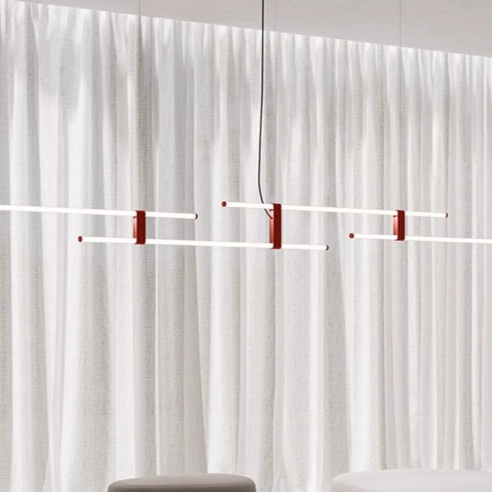 极简餐厅吊灯北欧现代简约酒店前台展厅商铺吧台设计师皮革线条灯