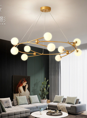 新款客厅吊灯北欧设计师个性创意现代简约餐厅儿童房卧室玻璃吊灯