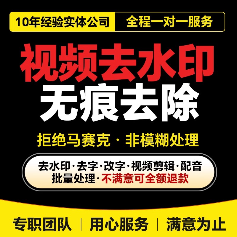 mp4视频去水印字幕去水印消除logo无痕处理人工去水印服务