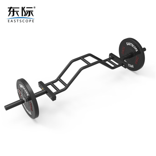 东际卧推弯杆 卧推划船训练专用 大孔杠铃杆 多把位安全保护杠