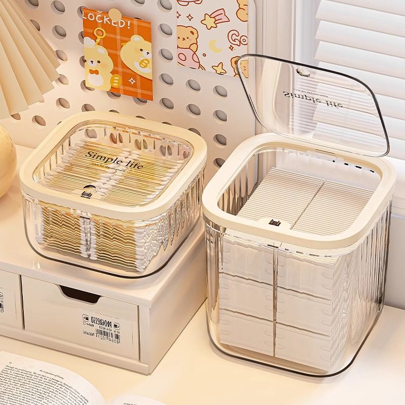 棉签化妆棉桌面收纳盒 化妆品亚克力透明置物架口红杂物感盒子,收纳整理,其他收纳盒,淘宝优惠券,粉丝福利购,淘宝优惠卷