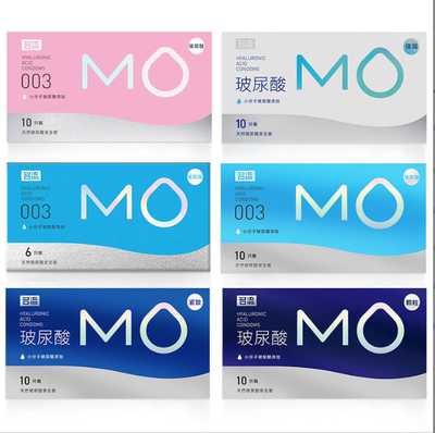 名流MO系列003超薄滋养10只倍润紧致颗粒玻尿酸果冻盒横版安全套