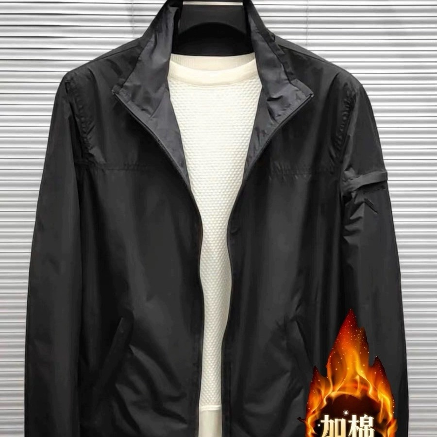 欧货冬季新款男士双面薄棉夹克2025新款韩版青年上衣立领舒适外套