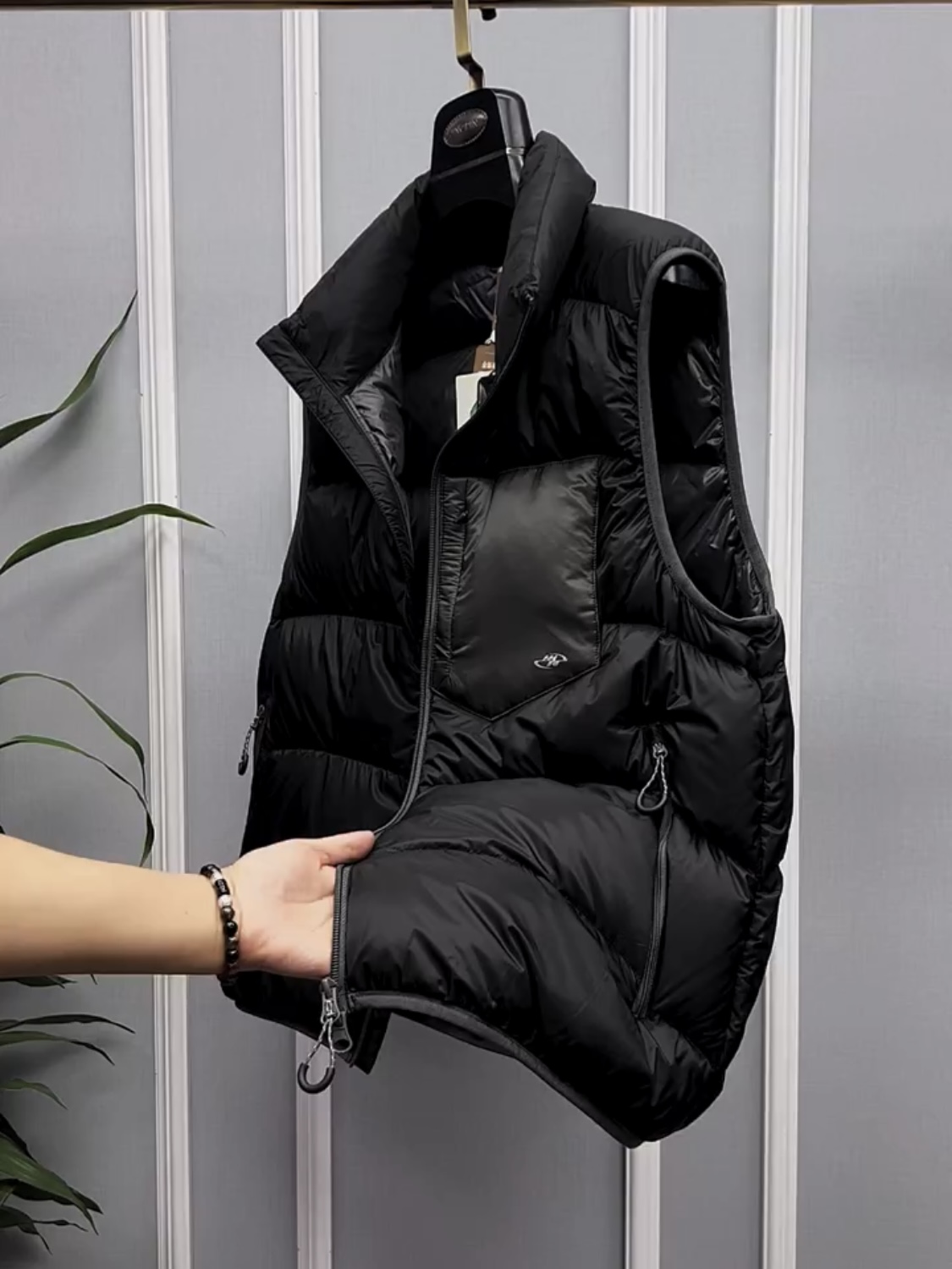 冬季新款男士简约立领羽绒马甲