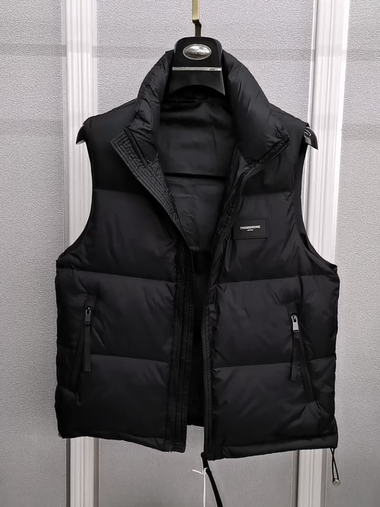 冬季男工装羽绒棉马甲25简约纯色