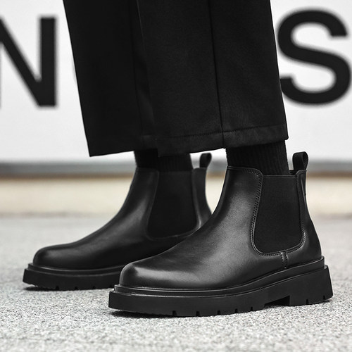 英伦风切尔西靴男款中帮工装靴子
