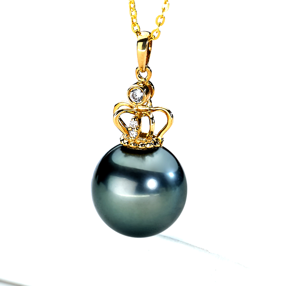 “皇冠”海水大溪地吊坠 12-13mm 14K金 （送S925银链）651H000DY