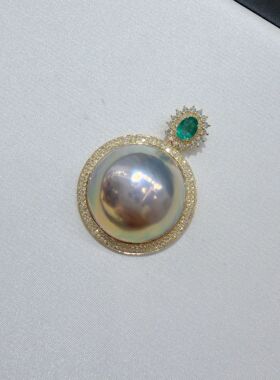 祖师马奄美大岛马贝珍珠吊坠21-22mm （k黄）  2642H00DY