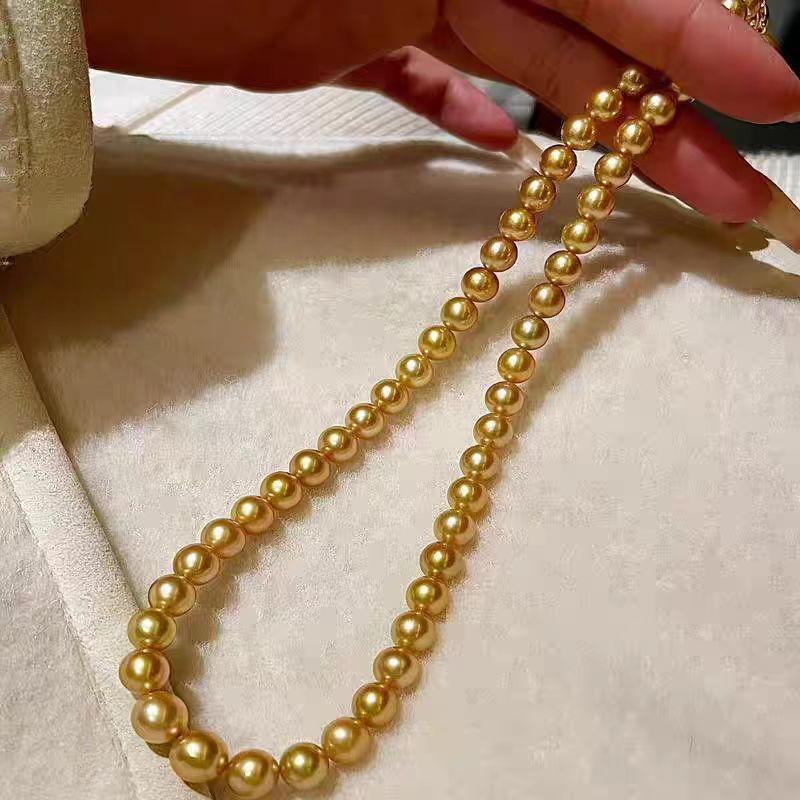 “茶金”海水南洋金珍珠8-11mm项链 2647H00DY