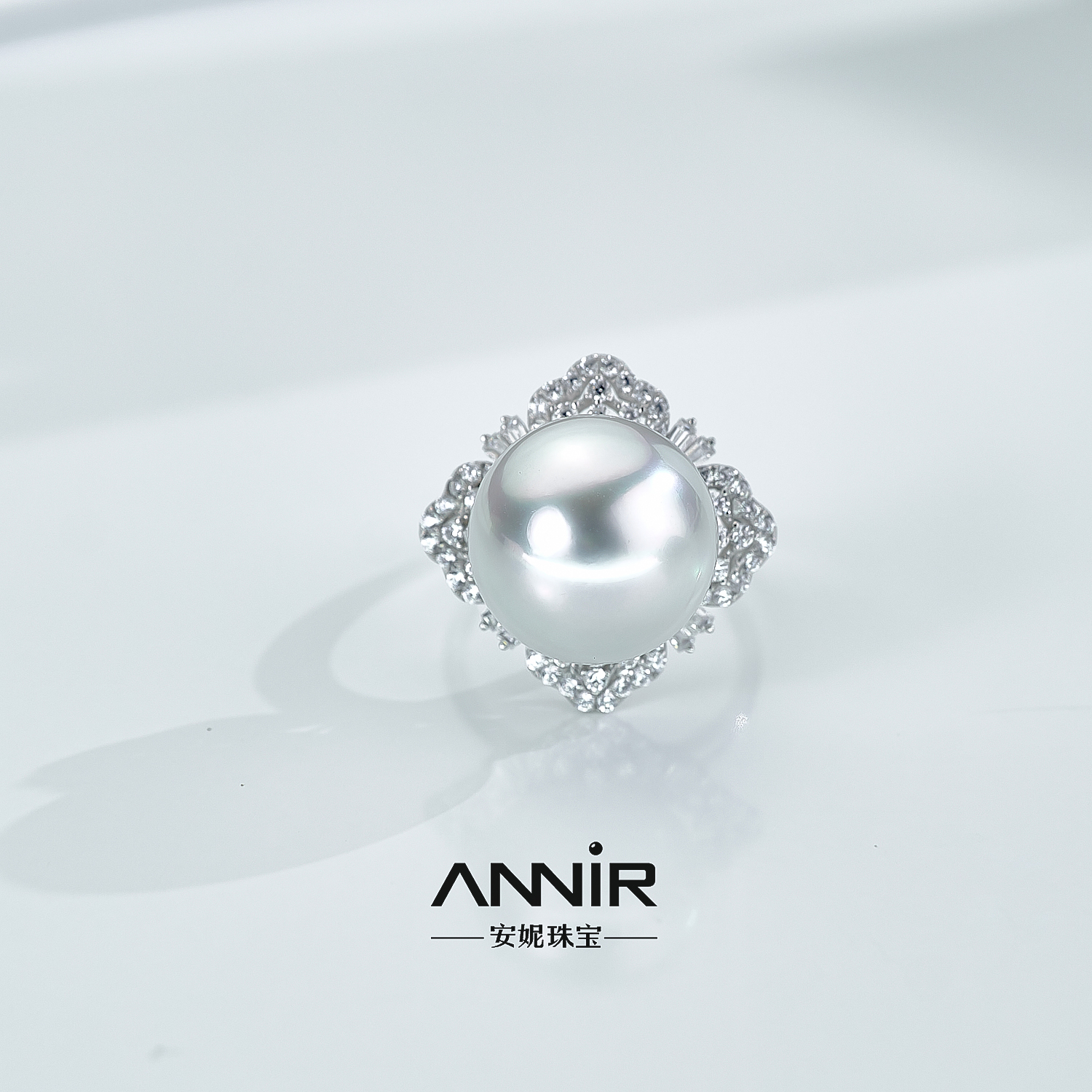 “极炫”澳白海水珍珠戒指 18K金 12-13mm 1535H00DY