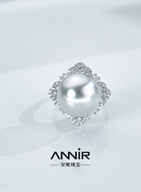 “极炫”澳白海水珍珠戒指 18K金 12-13mm 1535H00DY