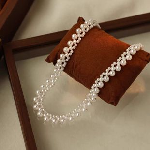 7mm 仙女风极光珍珠编织项链 2699H00DY 明星同款