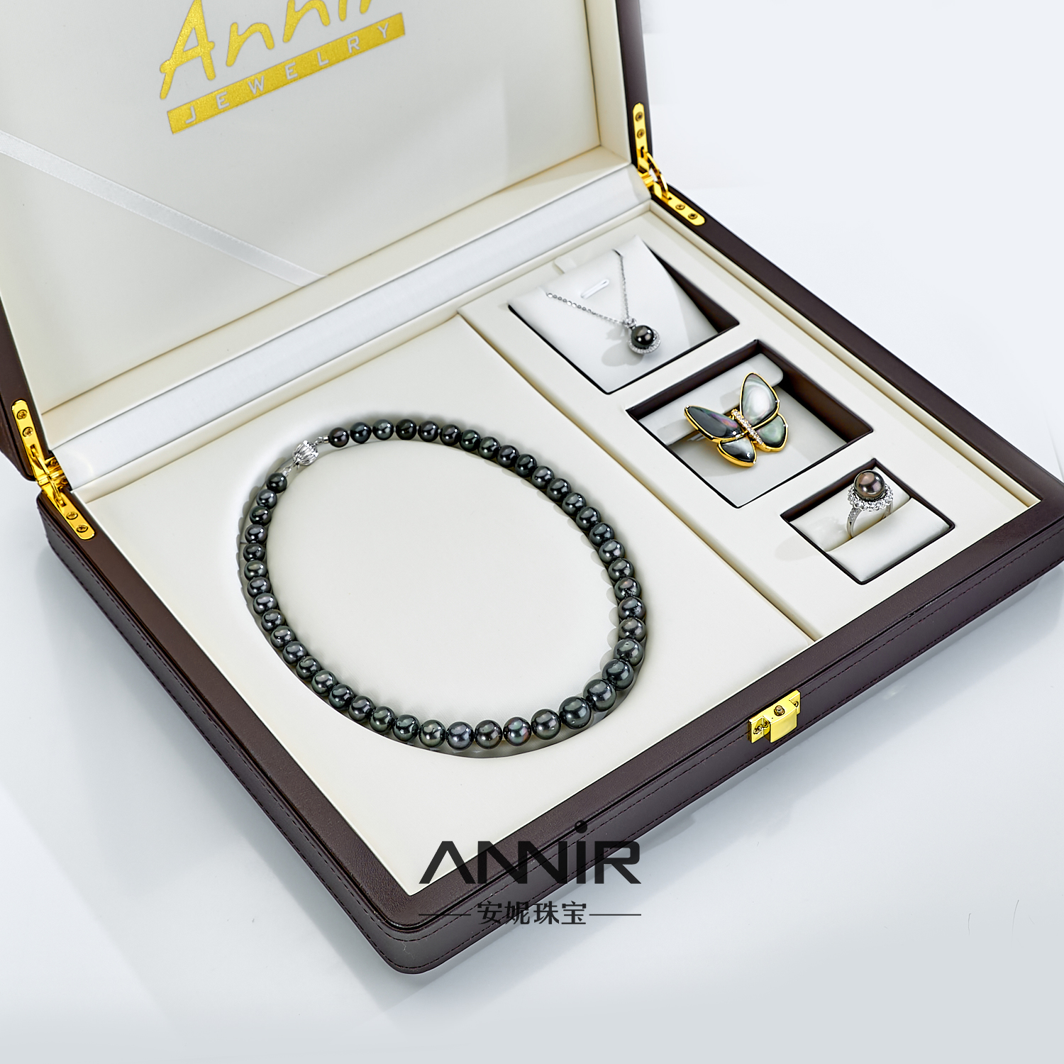 大溪地海水珍珠项链8-11m（送吊坠胸针戒指） 1241H00DY