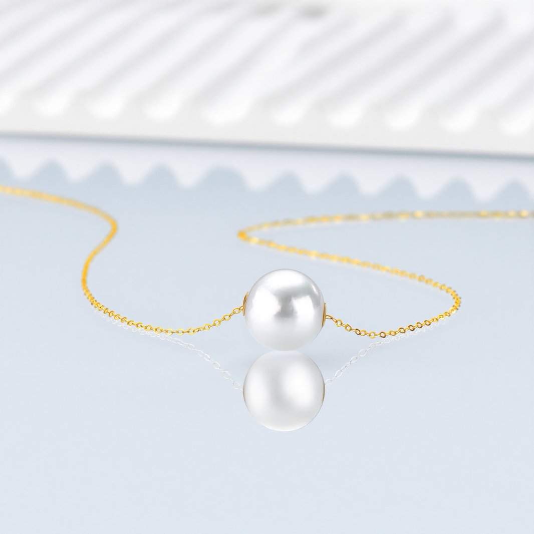 海水澳白路路通吊坠 18K金 11-12mm 2712H00DY（赠银链）