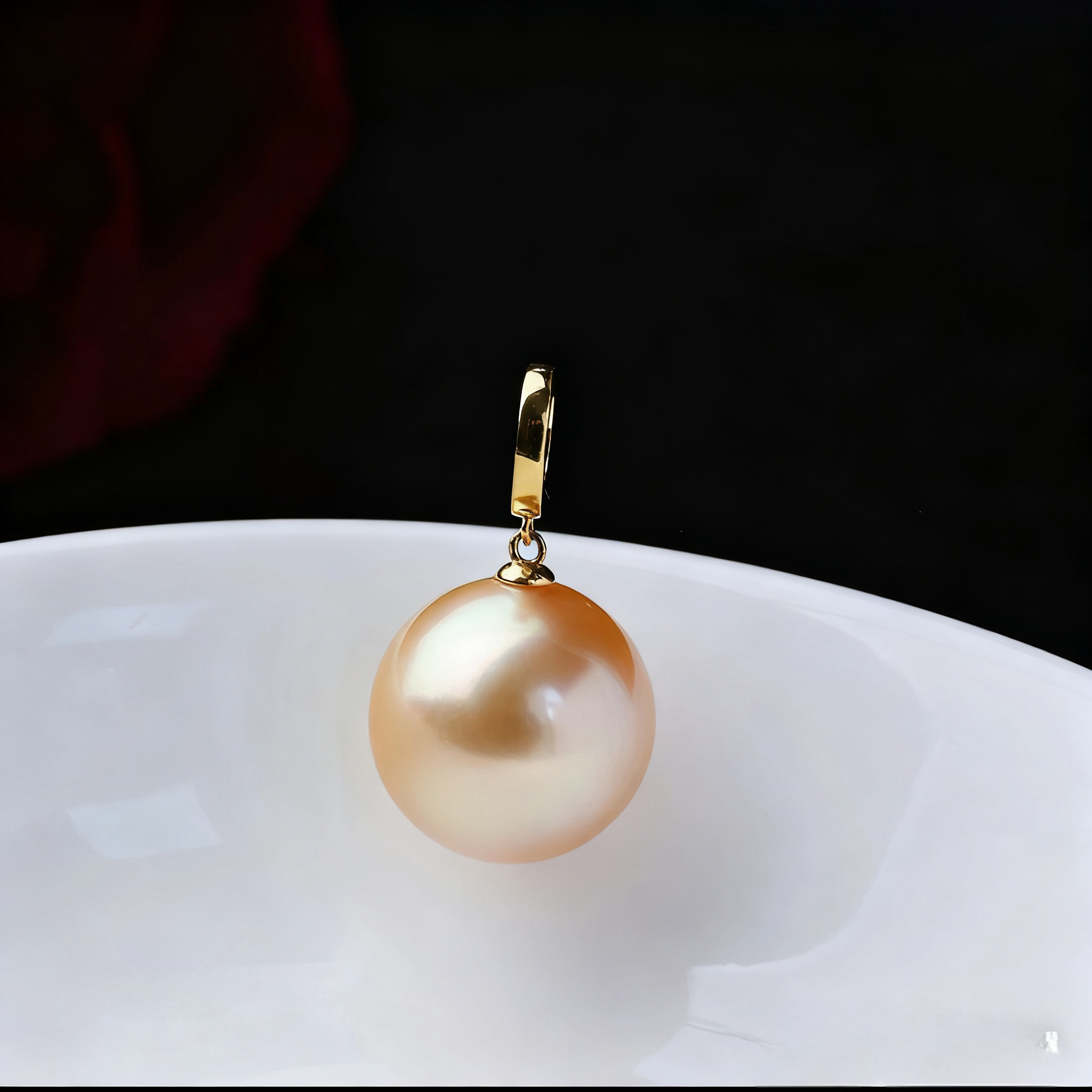 “日出”正圆龙珠珍珠万能口吊坠 12-13mm s925银  2672H00DY