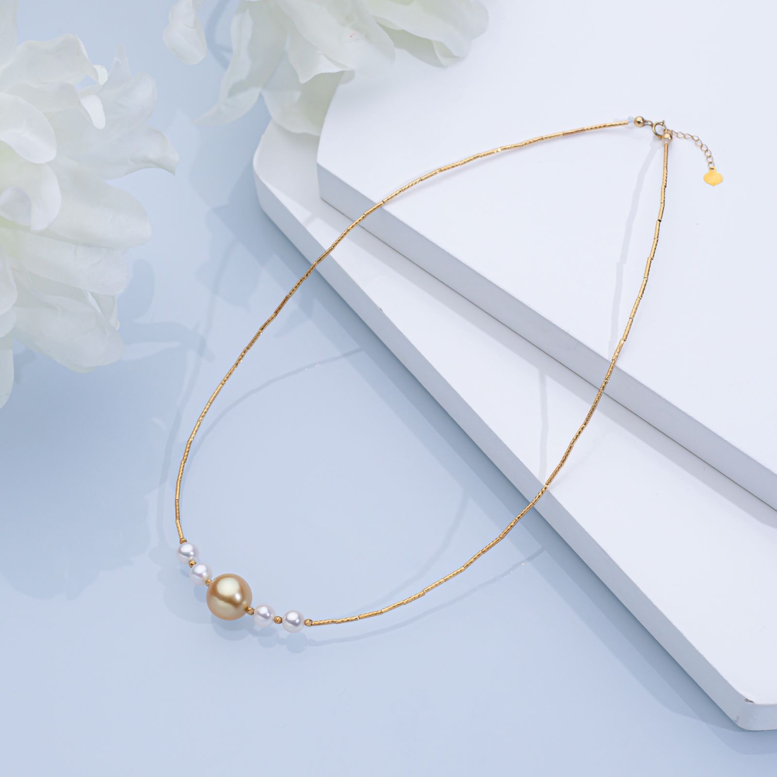 “鎏金”海水南洋金珠项链 18K金 11-12mm 2593H00DY