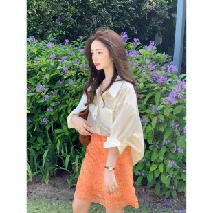 柠檬气泡 2026新款 春季 衬衫 韩系通勤棉质肌理长袖 张羞羞