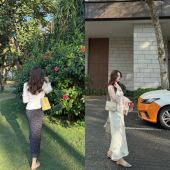 张羞羞 春日来信 2026早春斜裁鱼尾蕾丝碎花通勤韩系半身裙