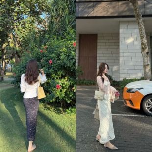 张羞羞 春日来信/2026早春斜裁鱼尾蕾丝碎花通勤韩系半身裙