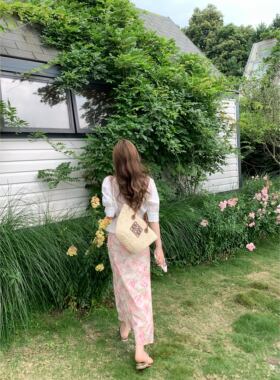 张羞羞韩系雪纺碎花夏季半身裙