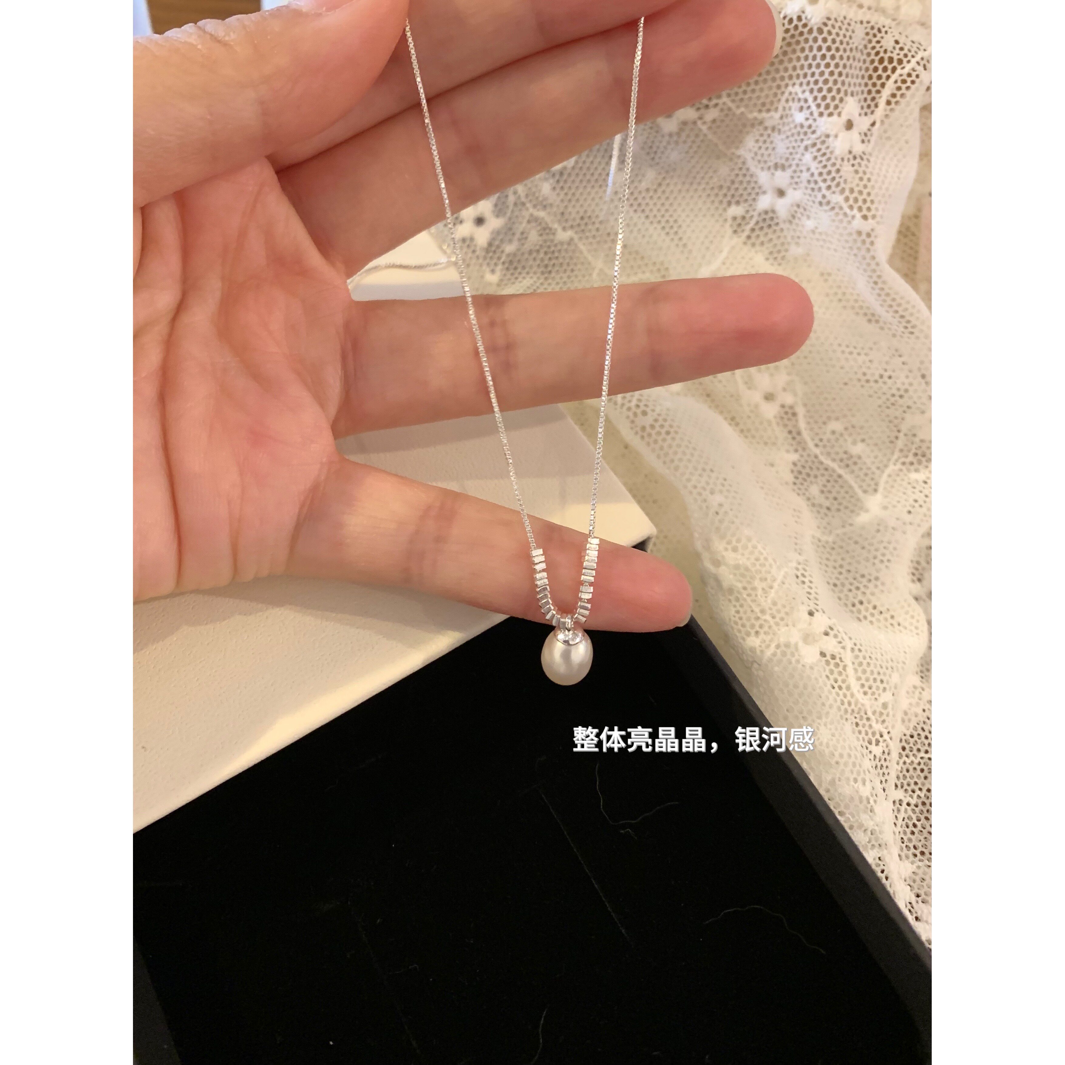 张羞羞 碎银子珍珠 / 925银韩版简约通勤珍珠项链