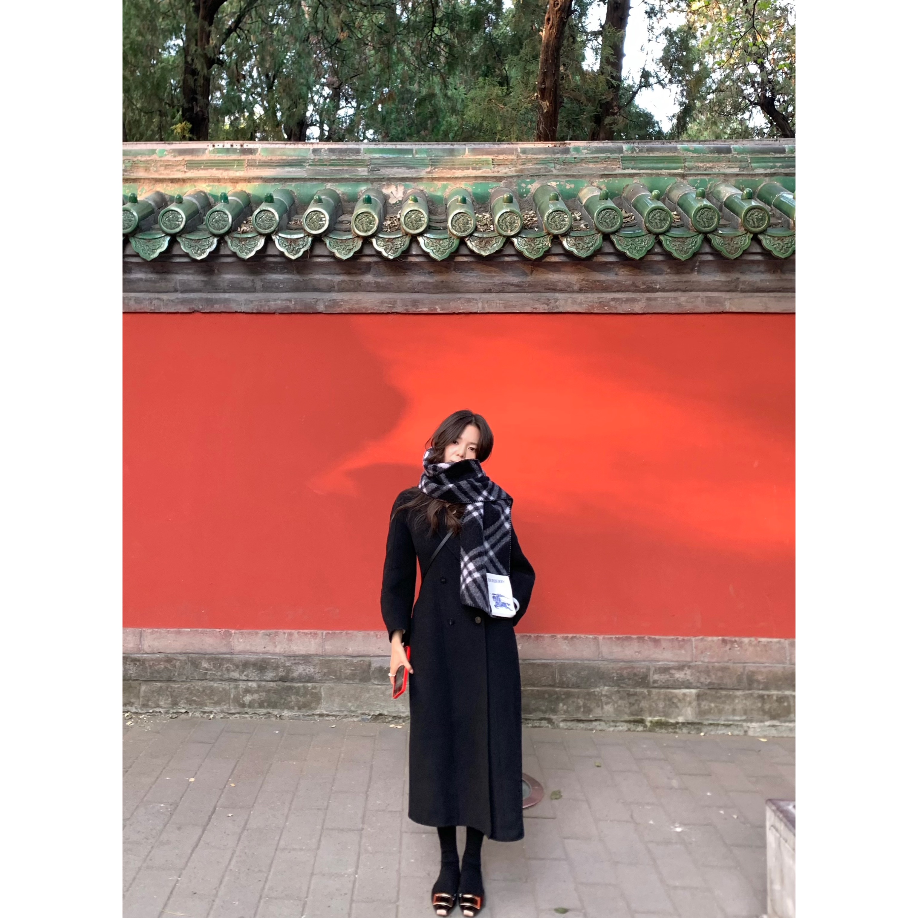 【秋季清仓 只换不退】张羞羞 冬季收腰全羊毛双面呢长款大衣外套