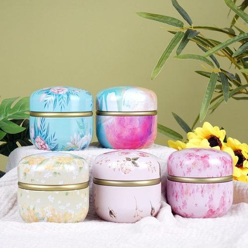 新款日式创意小号茶叶罐茶叶包装盒密封罐铁罐金属罐通用铁盒现货