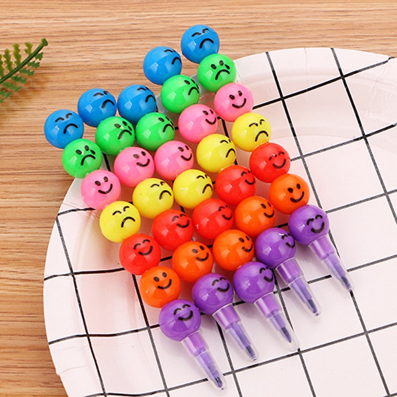 创意学生文具用品 7节糖葫芦造型积木铅笔 卡通下蛋蜡笔 节节笔