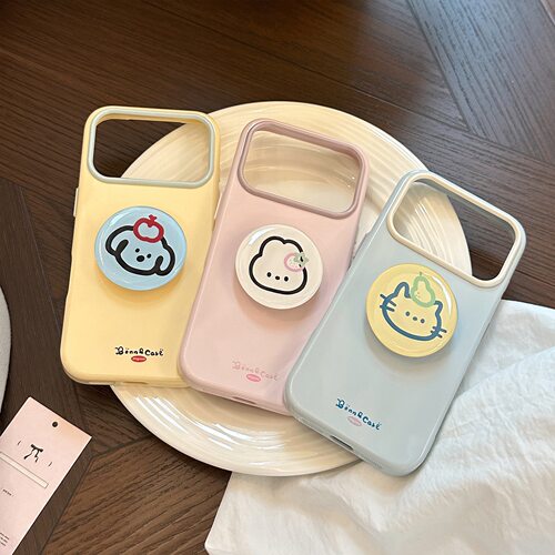 韩系ins风线条小动物苹果17pro手机壳iphone16 pro max支架15高颜值14软壳全包防摔13适用夏日新品