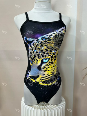 vela专业竞技泳衣三角连体款中叉高弹显腿长