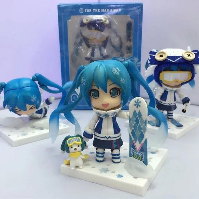 2016滑雪初音未来手办公仔摆件q版生日礼物miku模型玩具动漫萌妹
