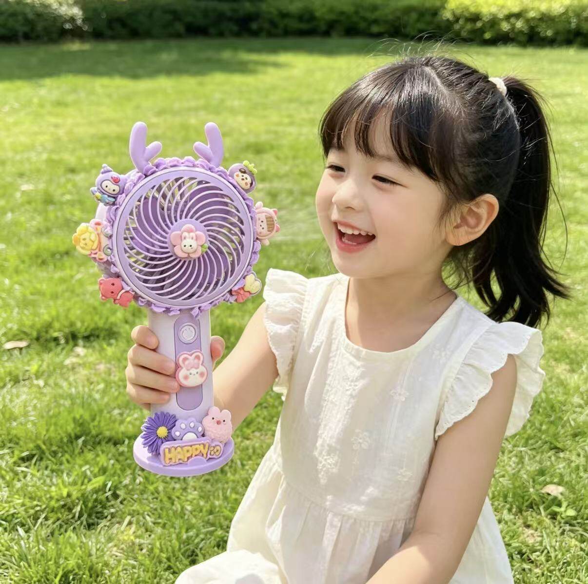 风扇儿童奶油胶手工diy材料包USB充电手持小风扇制作幼儿园学生