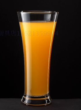 德力青苹果ES4001田园风情饮料杯 果汁杯高杯喇叭杯玻璃杯牛奶杯