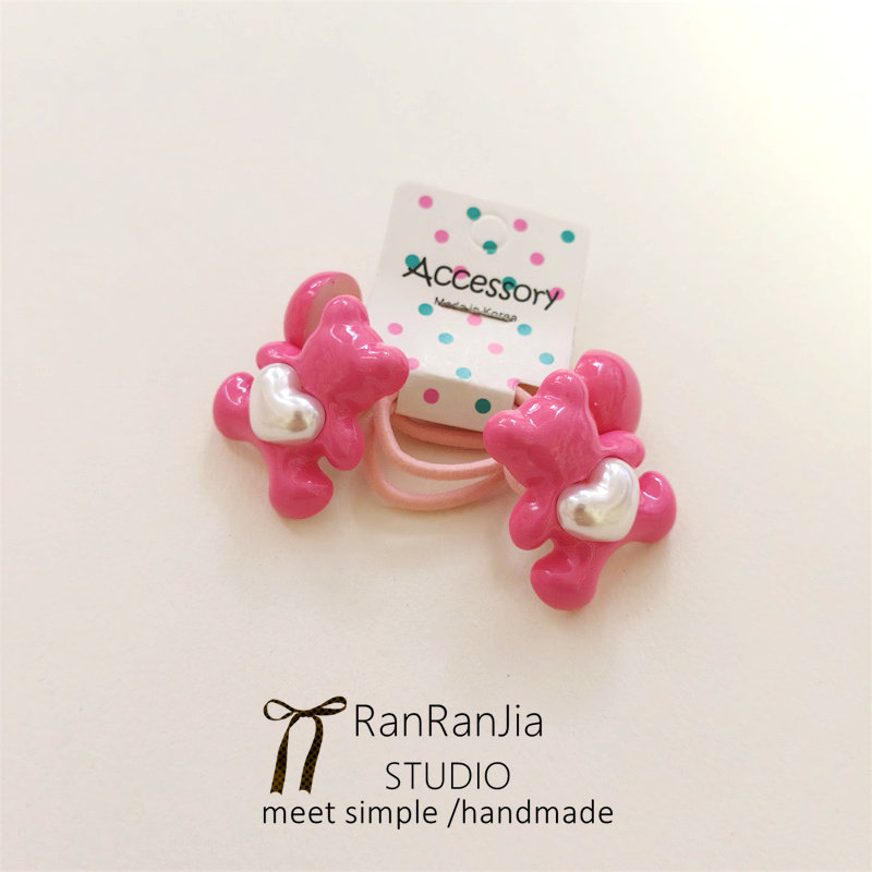 5件包邮 儿童发饰女孩头饰玫红色蝴蝶结花朵爱心发绳扎辫子橡皮筋,童装/婴儿装/亲子装,发饰,淘宝优惠券,粉丝福利购,淘宝优惠卷