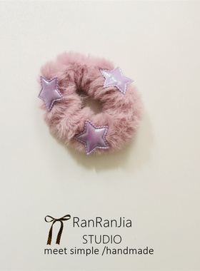 全店选5件包邮 儿童发饰女孩头饰毛绒小熊发圈紫色大号发绳扎马尾