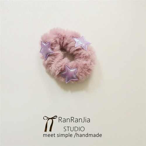 全店选5件包邮 儿童发饰女孩头饰毛绒小熊发圈紫色大号发绳扎马尾