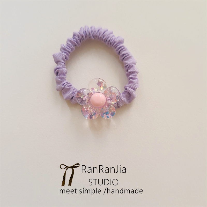 5件包邮 儿童发饰女孩头饰可爱花朵扎发橡皮筋彩色小肠圈发圈头绳