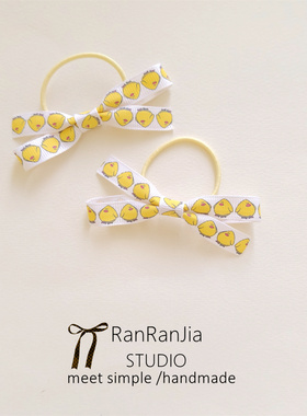 5件包邮 儿童发饰女孩头饰可爱宝宝扎辫子橡皮筋黄色卡通发圈头绳